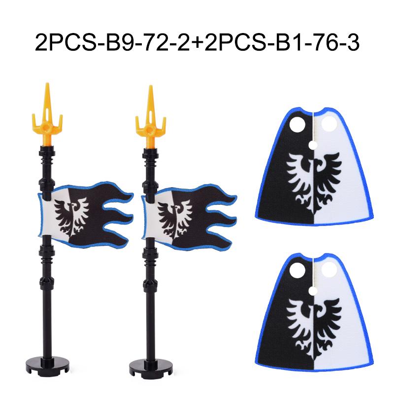 Средневековая Военная Война Армия Замок Рыцарь Солдат Фигурки Строительные Блоки Оружие Плащ Шлем Наплечник Флаг Воин Щит