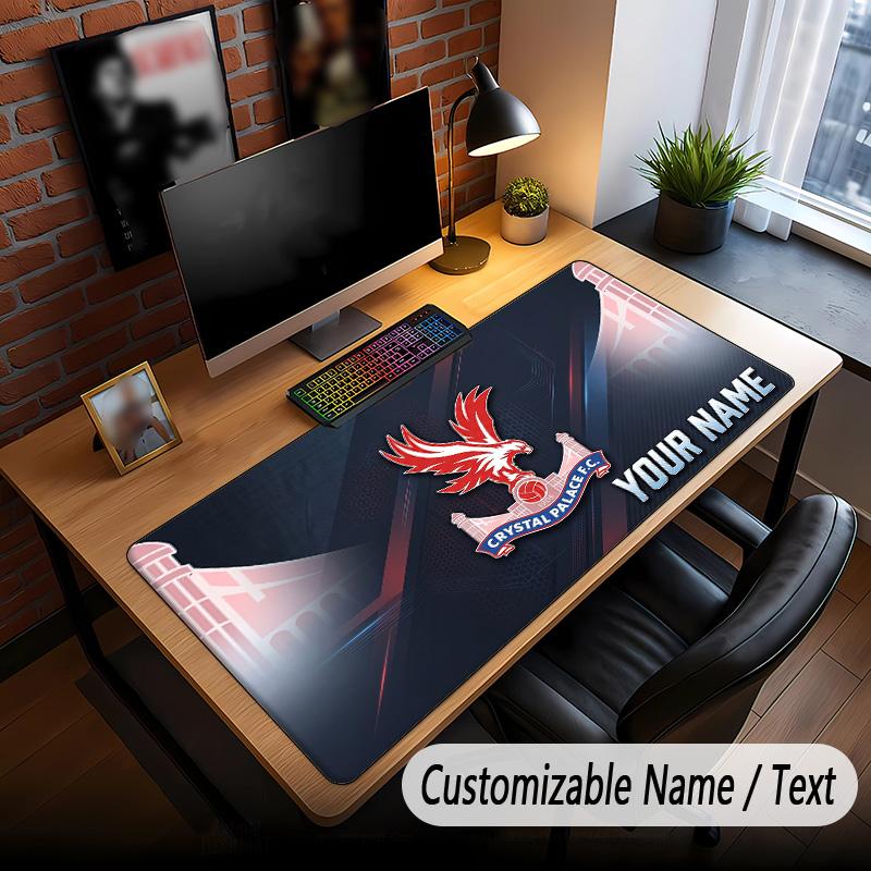 Large Mouse Pad Crystal Palace Print Custom Name Text Desk Mat for Office Gaming