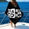 Beach Towel with HARDCORE LOGO Pattern - soft,absorbent,machine washable Lightweight&Modern,swimming,Travel Essentials