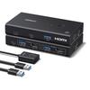 KVM-переключатель UGREEN HDMI 2.0, 2 входа/1 выход, 4K@60 Гц | USB 3.0 x 4 (USB-A x 3 + USB-C x 1) | Совместное использование клавиатуры/мыши | В комплекте контроллер для рабочего стола | Com