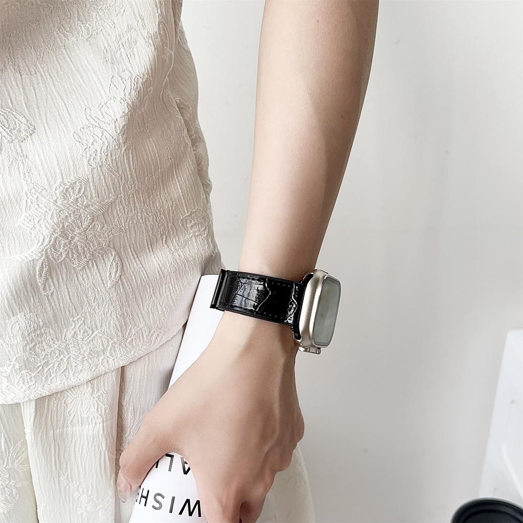 Ремешок для Apple Watch Series 10 Ultra 9 8 7 SE 6 5 4 3 2 1 46 мм 49 мм 45 мм 44 мм 42 мм Силиконовый ремешок с PU-покрытием с текстурой бамбука