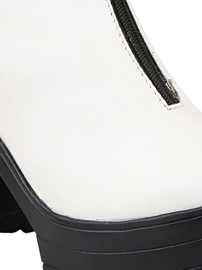 Shoetopia Женские короткие ботильоны на массивном каблуке с нескользящей подошвой, удобные модные ботильоны на щиколотку | Мягкая амортизирующая подошва | Для повседневной носки, вечеринок и зимы