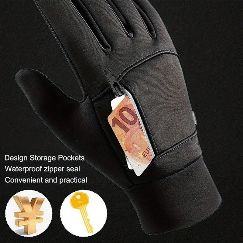 Водонепроницаемые велосипедные перчатки, зимние ветрозащитные теплые лыжные варежки, нескользящие перчатки с сенсорным экраном, перчатки для спорта на открытом воздухе, альпинизма и пешего туризма