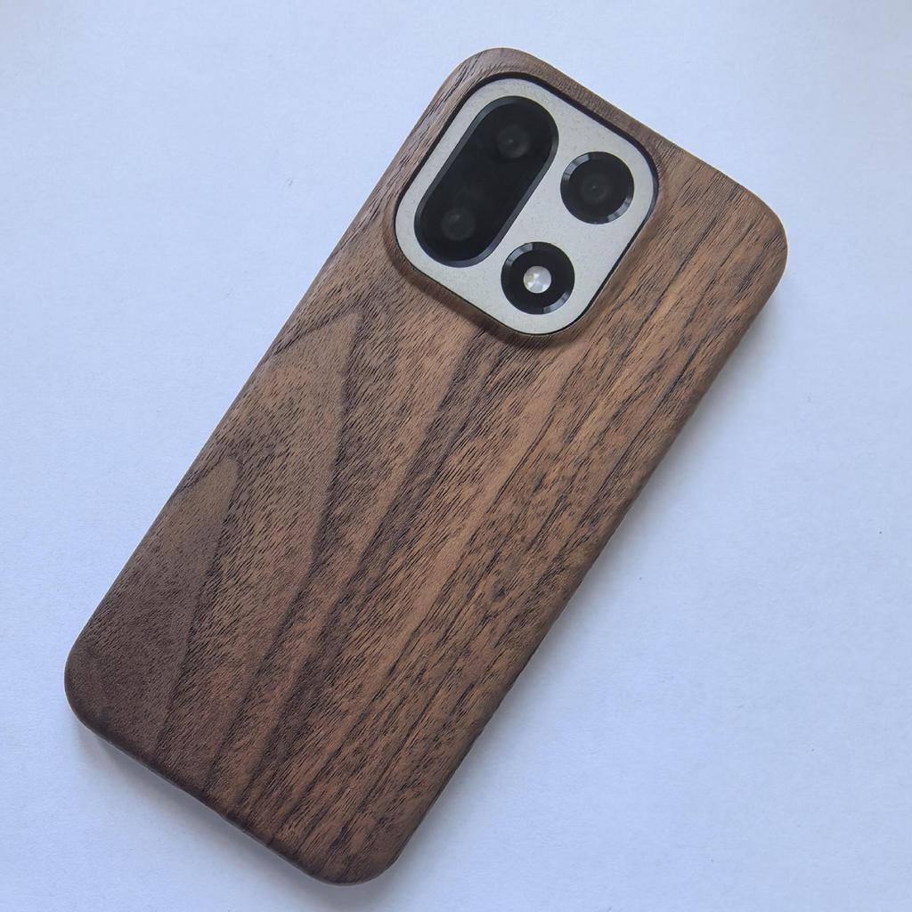 OnePlus 15 MagSafe-Compatible Wooden Magnetic Wireless Charging Car Phone Case