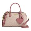 Сумка эксклюзивная ко Дню святого Валентина RowanSATCHEL 25 Принт бренда Застежка-молния Фирменный холст и гладкая кожа На плечо Кросс-боди Средняя