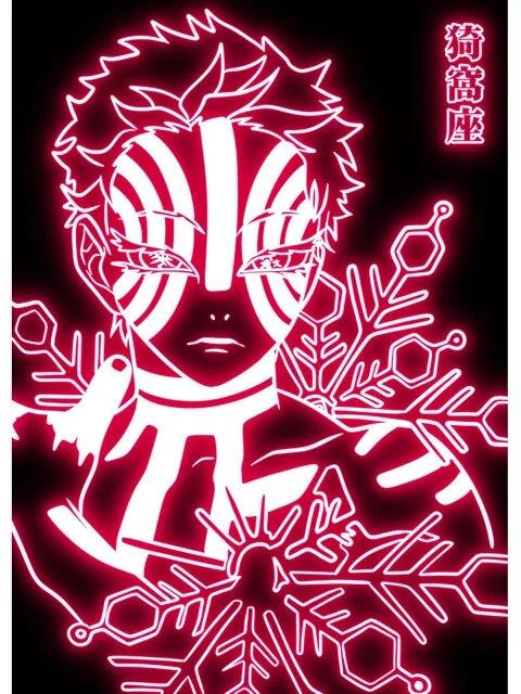 Неоновый стиль, убийца демонов, печать плакатов, японское аниме Zenitsu Agatsuma, рисунок на холсте, настенная живопись, картина для гостиной, домашний декор, без рамки