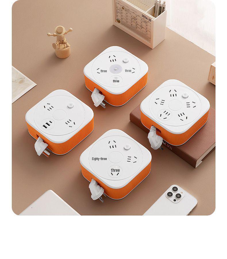 Удлинитель с несколькими розетками и USB-портами с ночником для домашнего использования