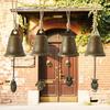 Vintage Hanging Bell Rustic Metal Wind Chime Retro Hanging Wind Bell with Owl or Leaf Pendant for Home Entrance Farmhouse Garden Decoration