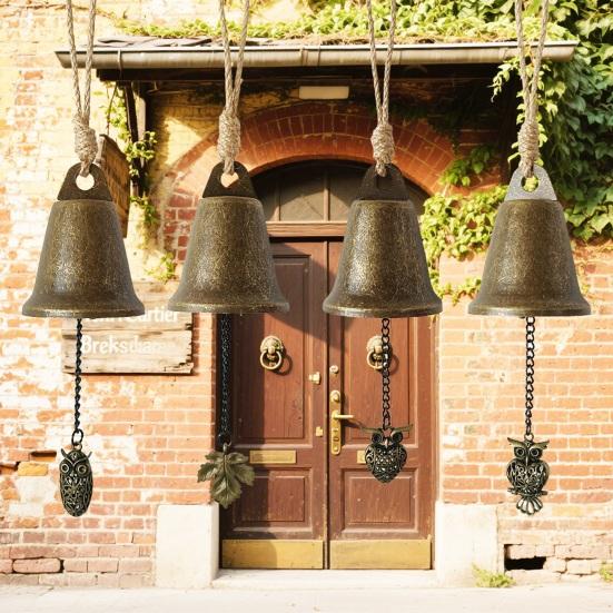 Vintage Hanging Bell Rustic Metal Wind Chime Retro Hanging Wind Bell with Owl