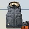 Новый жилет из хлопка с капюшоном, свободный, большой размер, теплая мужская зимняя куртка без рукавов, жилет
