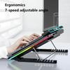 2 Usb Ports Laptop Cooling Pad Led Lights Gaming Laptop Cooler RGB Portable Fan Cooling Stand For 15.6-17.3 Inch