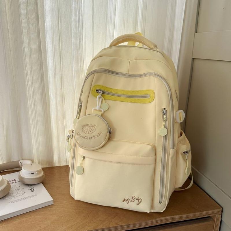 Школьный рюкзак школьный рюкзак женский однотонный свежий маленький рюкзак для учеников средней и старшей школы многосекционный рюкзак кампус рюкзак для студента