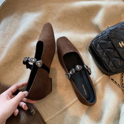 Туфли темперамент маленькая квадратная голова любовь леопардовый принт бриллиантовый ремень Мэри Джейн одинарные туфли женщины