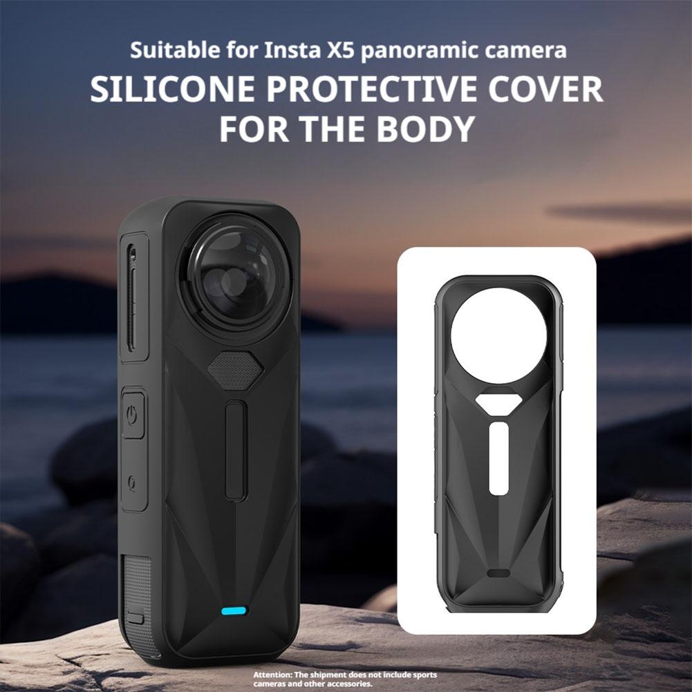 For Insta360 X5 Silicone Case Sports Camera Body Dust And Dirt Protection Cover Accessories Lens Cover