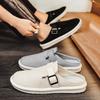 Big Size 47 Luxury Men Half Slippers Sandals Comfortable Breathable Canvas Casual Shoes Men Fashion Sneakers Leisure Men Slippers Slides Footwear Male
