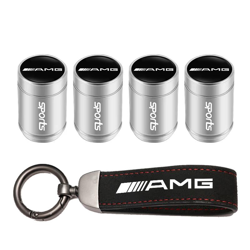 For Benz w2Car Tire Wheel Valve Caps Cover Suede Car Key Chain Ring Keychain For Mercedes Benz AMG W203 W206 W220 W205 W211 W212 W201 W168