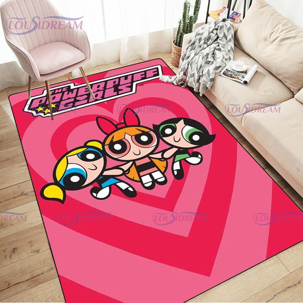 Ковер с героями мультфильмов «Крутые девчонки» с принтом для гостиной, спальни, декор, ковер для ванной комнаты, нескользящий ковер, напольный коврик, коврик в прихожей