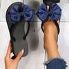 Модные Стильные Шлепанцы с Декором в Виде Банта-Узла Женские Новые Пэчворк Средний Каблук Шлепанцы Женщина Отпуск Пляж Мягкая Подошва Сандалии Mujer