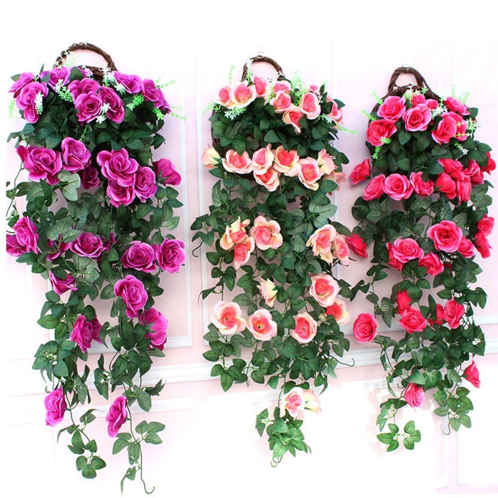 Свадебный дом Лоза Искусственные розы Цветы Садовый декор Искусственная лоза Растение Подвесной