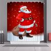 Яркая Рождественская шторка для душа с крючками Санта Клаус Водонепроницаемая ткань