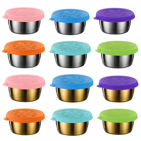 Sauce Container Good Sealing with Cover Stainless Steel Condiment Container