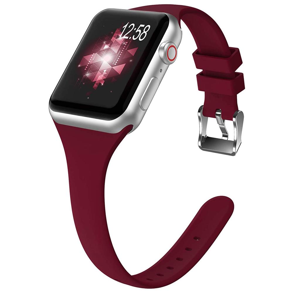 For Apple Watch Series 10 42mm/9 8 7 41mm/SE (2023) SE (2022) SE 6 5 4 40mm/3 2 1 38mm Band Soft Silicone Watch Strap