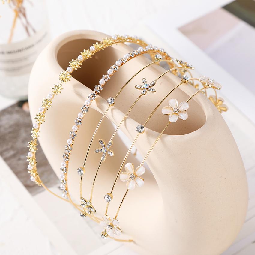 Женская Мода Стразы Ободок Жемчуг Сплав Повязка для Волос Винтажный Ободок Ювелирные Изделия Аксессуары для Волос для Женщин Тренд Обруч для Волос