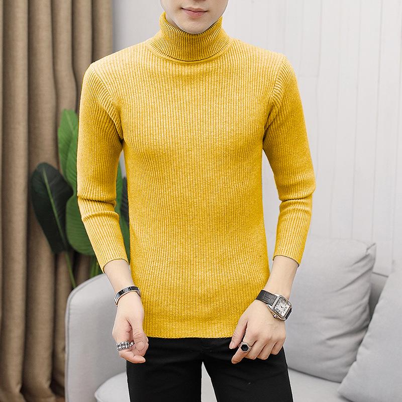Autumn and Winter New Men's Turtleneck Sweater Male Korean Version Casual All-match Knitted Bottoming Shirt