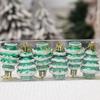 6pcs/box Plastic Painted Cedar Christmas Tree Ornament Colorful Xmas Hanging Ornament  DIY Crafts