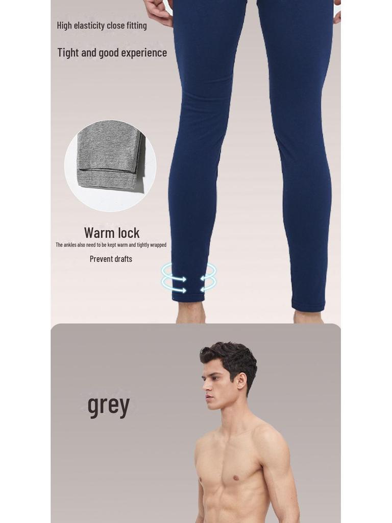 Men's Open Crotch Cotton Thermal Leggings for Middle-Aged & Elderly