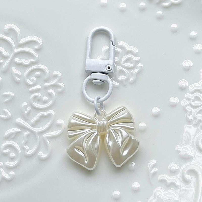 1Pc Vintage Bowknot Keyring Simple Style Y2K Bow Keychain Bag Pendant Backpack Hanging Diy Accessories