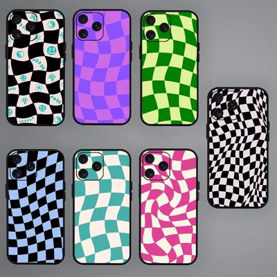 Чехол для телефона Crazy Checkered для Samsung S20 S21 S22 S23 S24 Note 20 4G 5G Plus Ultra Black Soft Shell