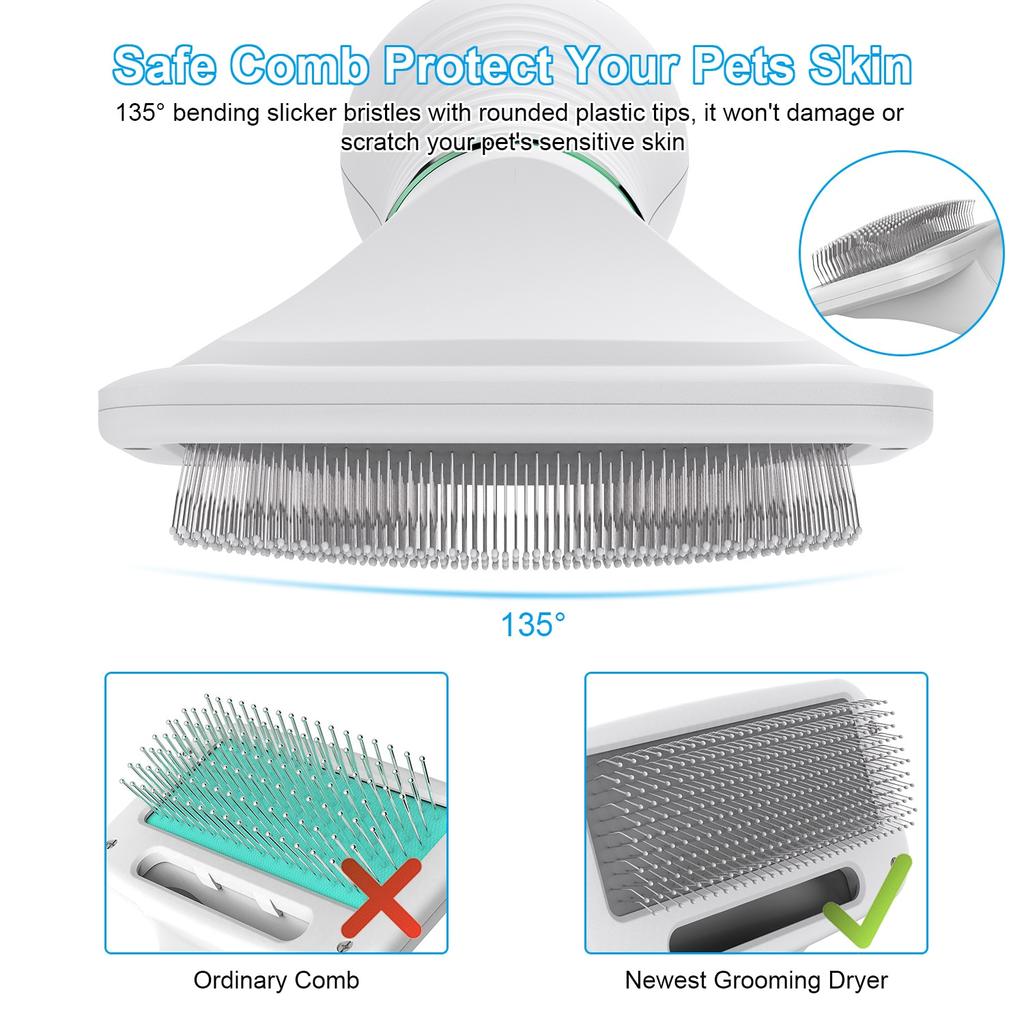 Портативная сушилка для собак 2-в-1, фен для волос для собак и щетка-расческа, сушилка для ухода за домашними животными, расческа для кошачьей шерсти, вентилятор для собачьего меха, низкая температура шума