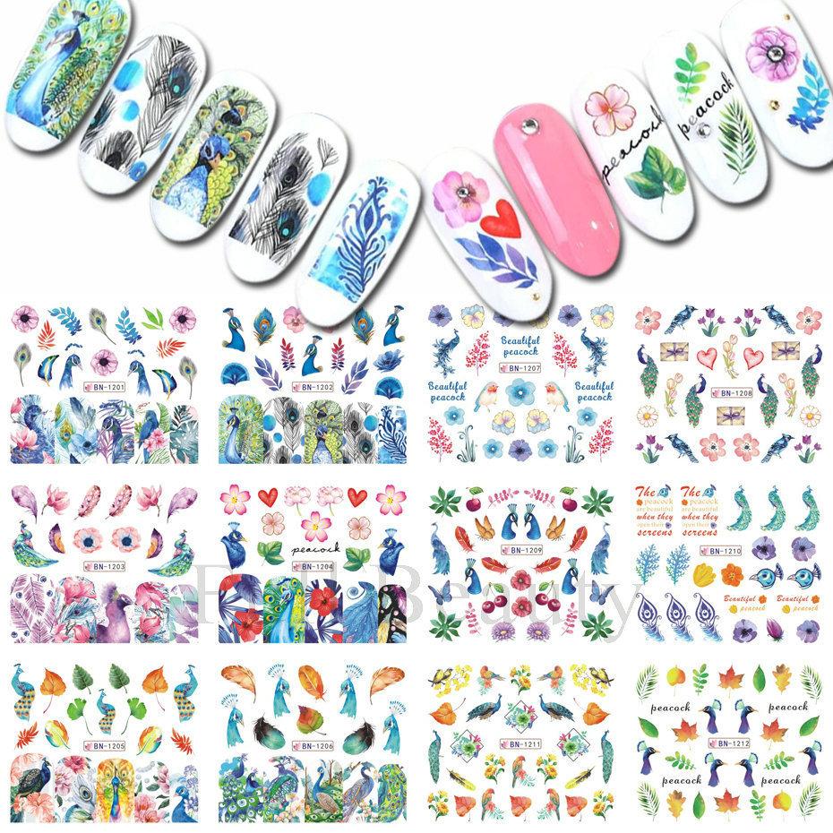 Наклейка для дизайна ногтей, Серия «Весенние и летние цветы и травы», Водная наклейка для ногтей с цветком Zou Ju