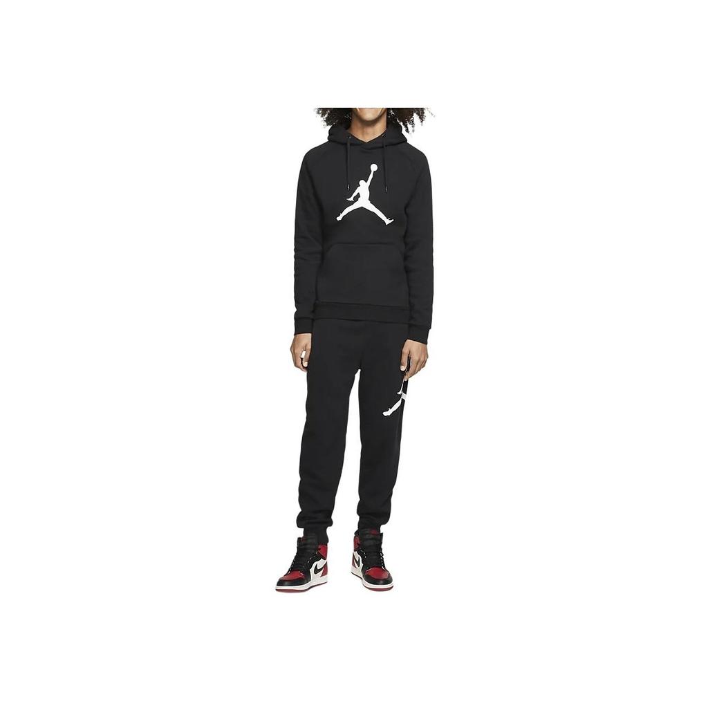Air Jordan Jumpman Logo Fleece Pullover Hoodie Men Tops Black AV3146-010