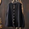 Вязаный жилет женский свободный большого размера повседневный универсальный без рукавов на пуговицах сзади