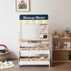 Wooden Playhouse Market Stall & Cash Register Toy for Kids' Supermarket Simulation