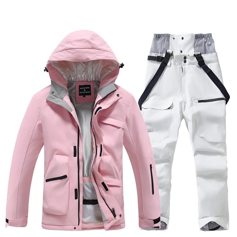 Мужской и женский лыжный костюм для улицы, зимний теплый костюм для сноуборда, водонепроницаемый, ветрозащитный, комплект куртки и брюк для катания на лыжах, большой размер, дышащий, утепленный сноубордический костюм