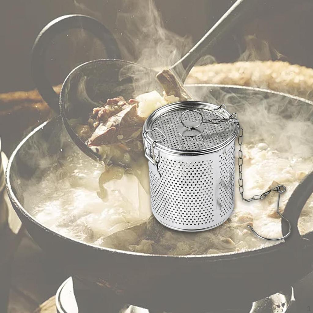 Фильтр для приправ, заварник для чая, легко моющийся, корзина для разделения приправ для супа, нержавеющая сталь