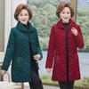 Corduroy Cotton Lapel Coat for Middle-Aged & Elderly Women - Warm, Thickened, Medium-Long Winter Jacket