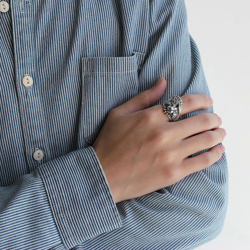 Кольцо для мужчин и женщин, толстое серебряное кольцо с кошкой, один размер, подходит большинству, прочная бочка, кошачий коготь, животное, унисекс, ретро-стиль, уникальный подарок на Пасху, Рождество