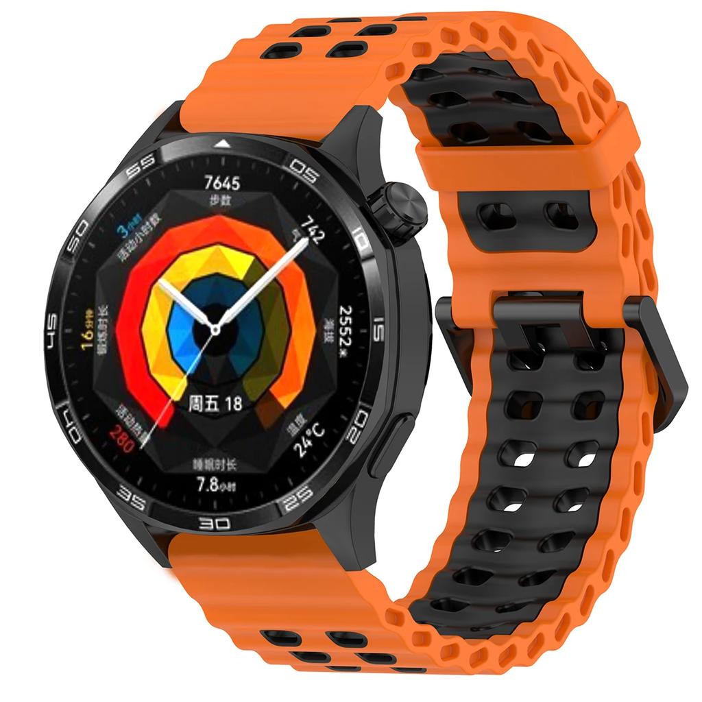 22мм Океанический силиконовый ремешок для Huawei Watch GT5 5Pro GT4 46мм Сменный 24мм браслет для Samsung Galaxy Watch 3 45мм Gear S3