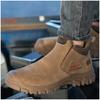 Big Size Men's Casual Steel Toe Caps Safety Boots Breathable Cow Suede Leather Working Shoes Tooling Security Chelsea Botas Male