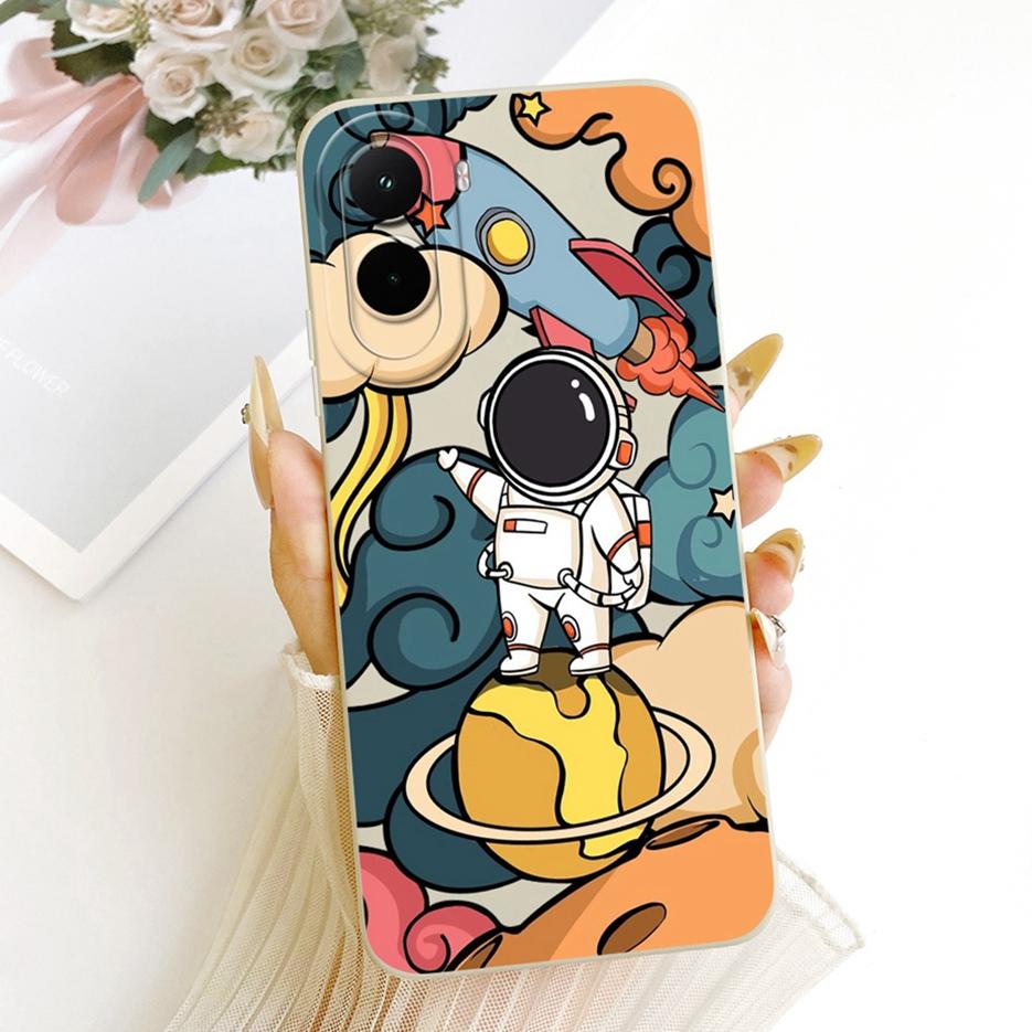 Для Xiaomi Poco M7 4G Чехол Милый Динозавр Астронавт Расписная Крышка Мягкий Силиконовый Чехол для Телефона Для Xiaomi Poco M7 Plus M7Plus 5G Сумки