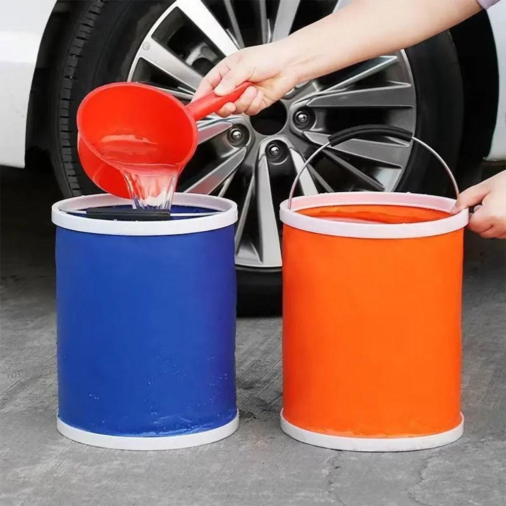 Colorful Collapsible Water Bucket Foldable Water Sprinkling Bucket Outdoor Travel