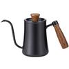 Sakura Direct Mail Barista Drip 550ml Coffee Narrow Mouth with Thermometer 304 Stainless Wooden Direct Black [Professional Supervised] Pot, Kettle,