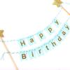 Adults Bunting Happy Birthday Gold Banner Baking Decoration Cake Flags Cake Topper Party Supplies