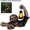 Halloween Decoration Lantern Zombie Garden Statue, Frightening Nightmare Horror Personality Waterproof Handmade Resin Made