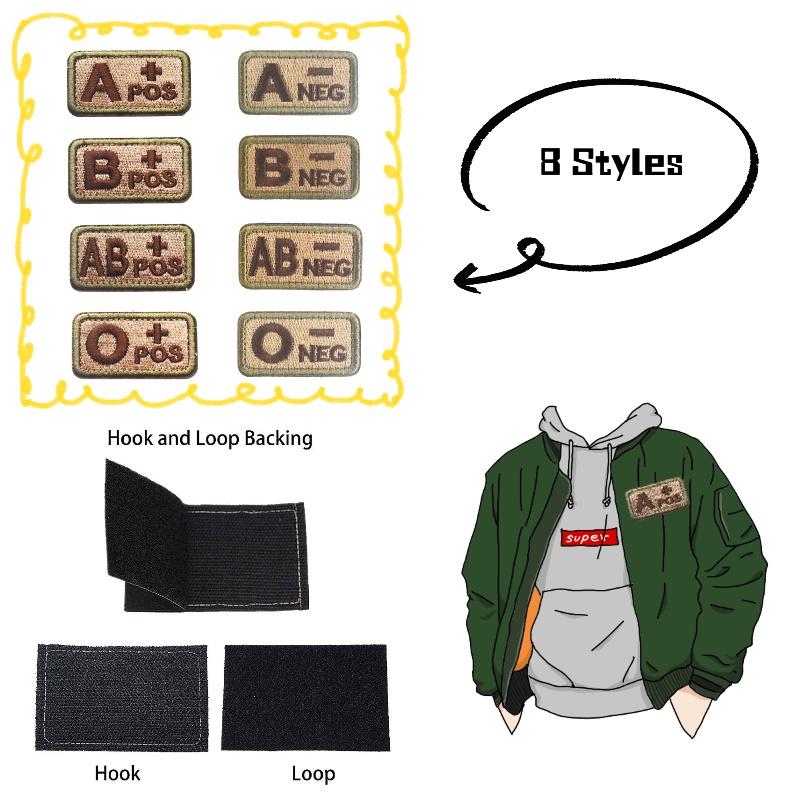 Премиальный вышитый патч с группой крови Ababo+pos Тактический идентификационный значок для военных энтузиастов