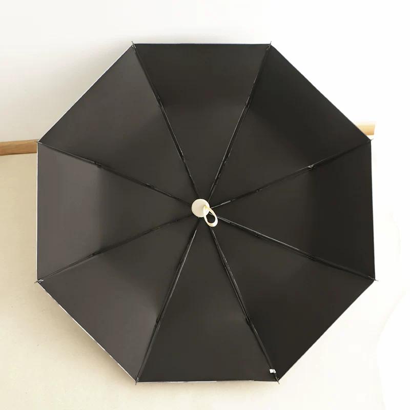Retro Artistic Chinese Style Ink Umbrella Girls' Foldable Sun-Proof UV-Proof Rain-Proof Dual-Use Sun Umbrella